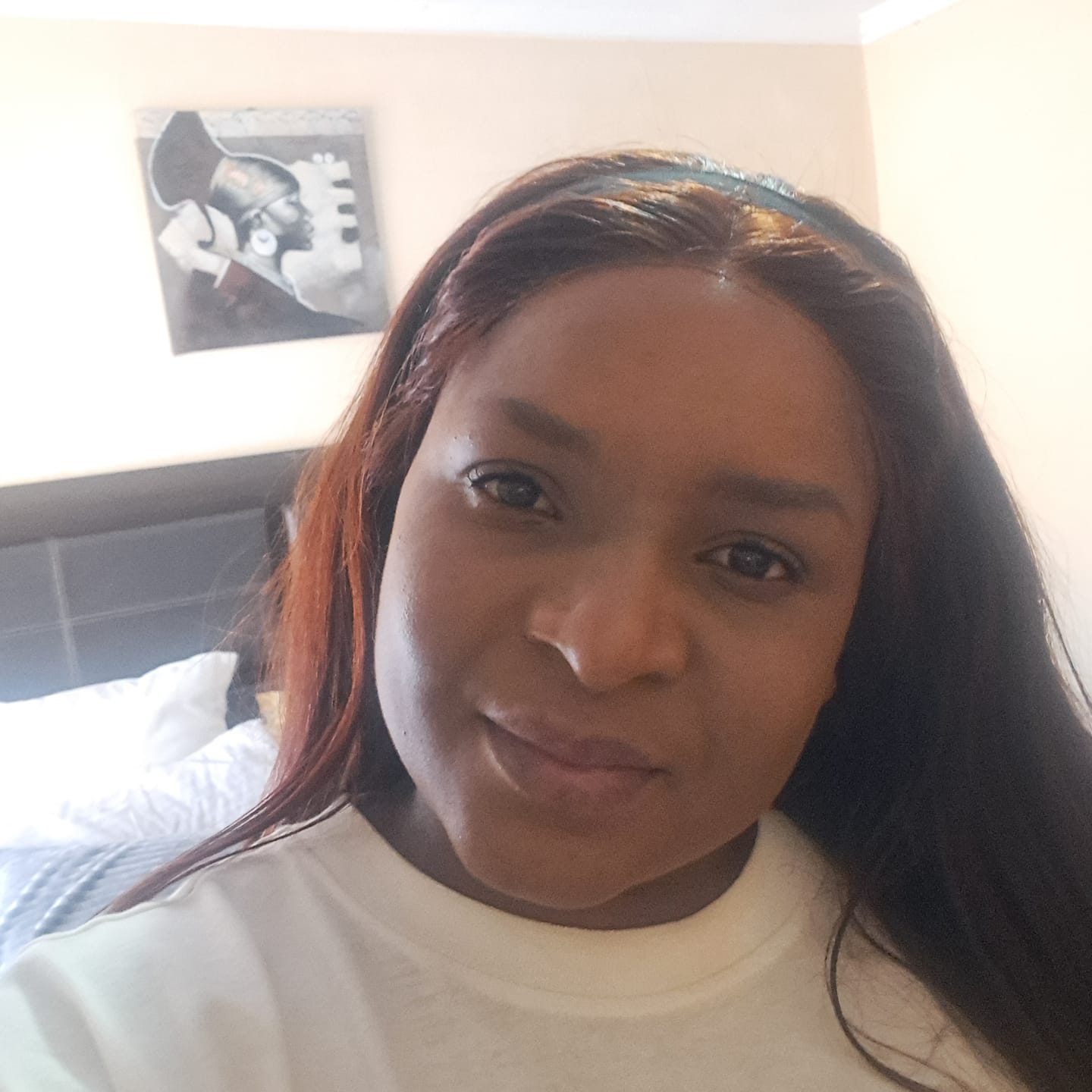 Customer photo review of 28 inch Brown Colored Glueless Wig