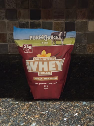Customer photo review of Whey Protein Isolate with Organic Vanilla