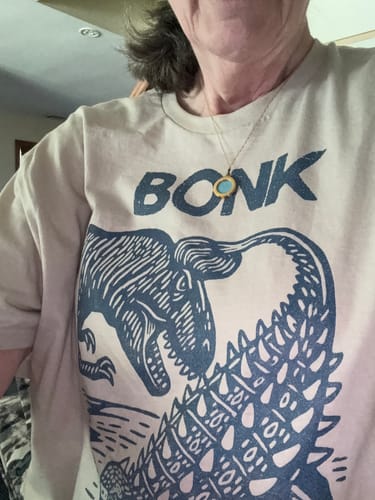 Customer photo review of Late Cretaceous Bonk T-Shirt