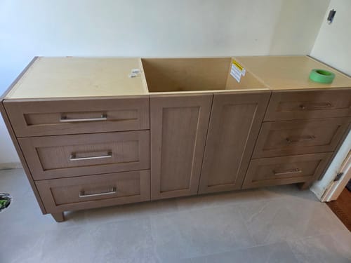 Customer photo review of Bridgeport 72" Almond Coast Bathroom Vanity