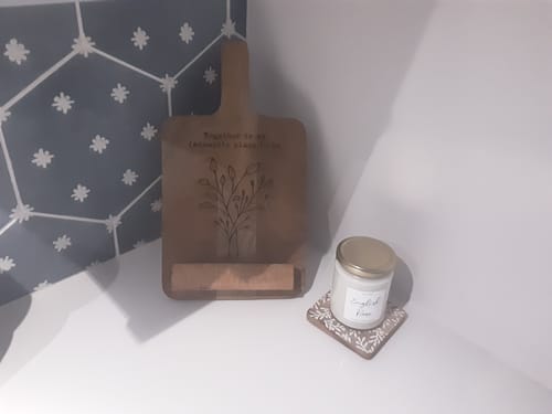Customer photo review of Set of 4 Wood Coasters