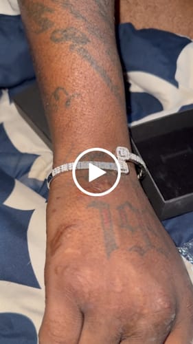 Customer video review of Iced Out Open Cuff Bangle Bracelet