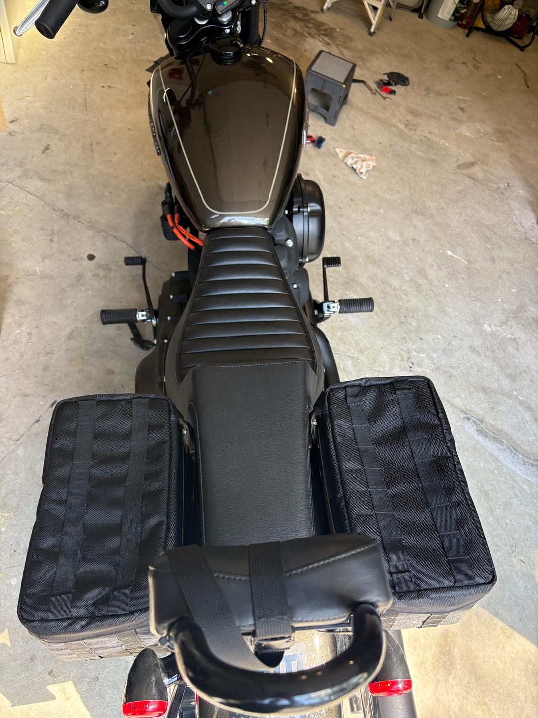 Customer photo review of Viking Patriot Saddlebags Hard Mount Kit for Harley Davidson