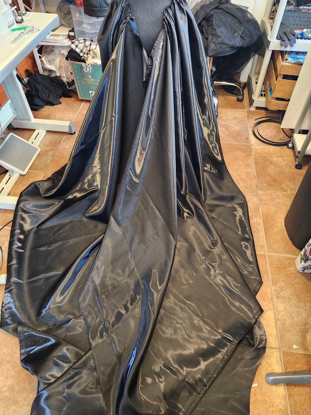 Customer photo review of Black Liquid Bridal Satin