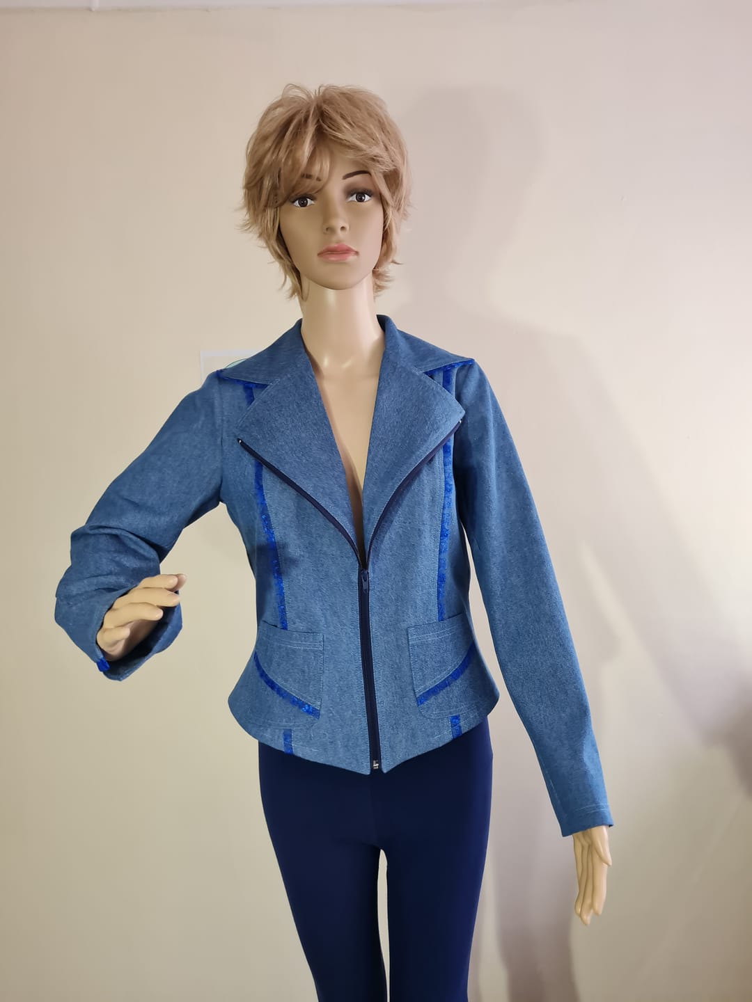Customer photo review of 8oz Washed Denim Fabric