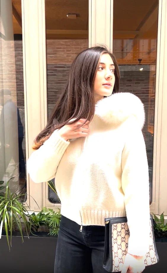 Customer photo review of Alison faux fur Jacket