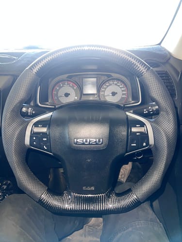 Customer photo review of Classic Carbon Black Leather/Perforated Sides Steering Wheel Core to suit Isuzu D-Max/MU-X 2012-2019