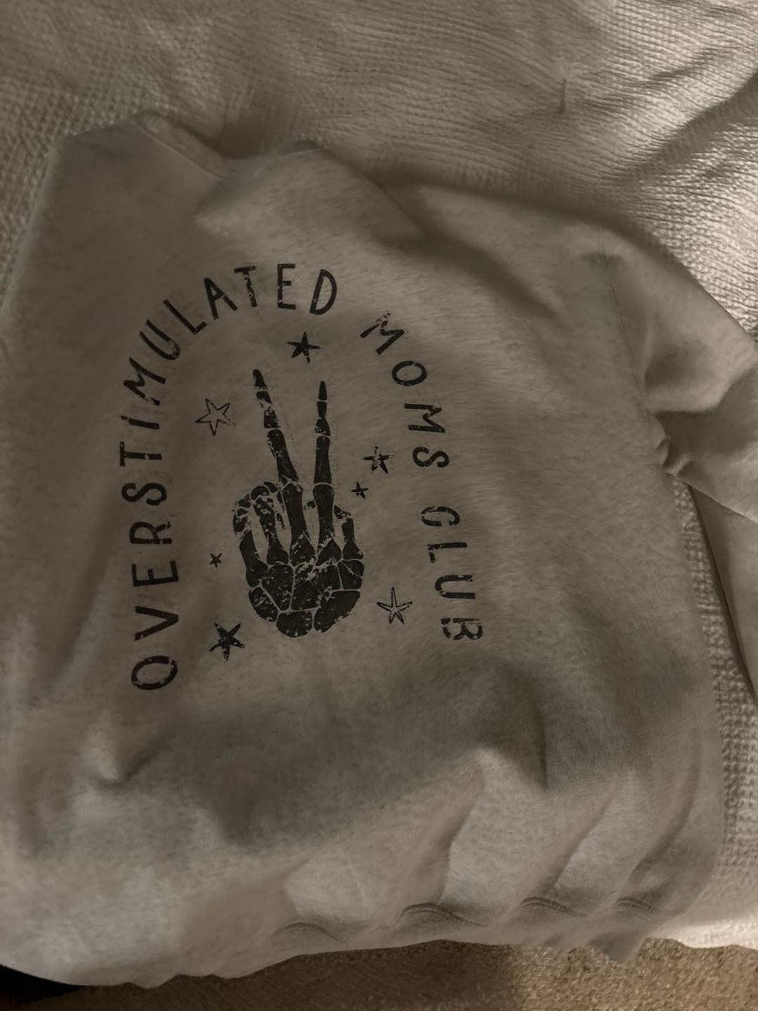 Customer photo review of Overstimulated Moms Club Skeleton (Back Print)