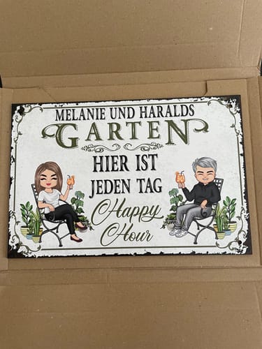 Customer photo review of Personalisiertes Gartenschild mit Namen Anpassbar
