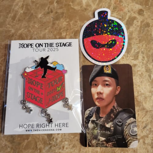 Customer photo review of Jhope 2025 Tour Pins