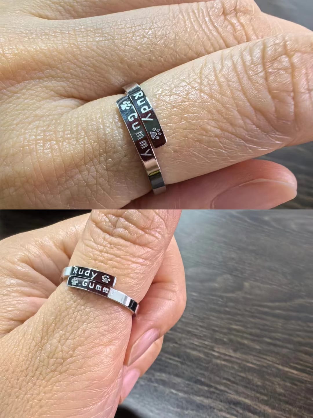 Customer photo review of Custom Pet Name Ring