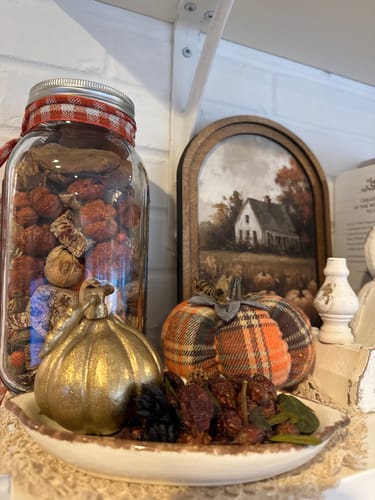 Customer photo review of Arch Top Pumpkin Farmhouse Framed Art