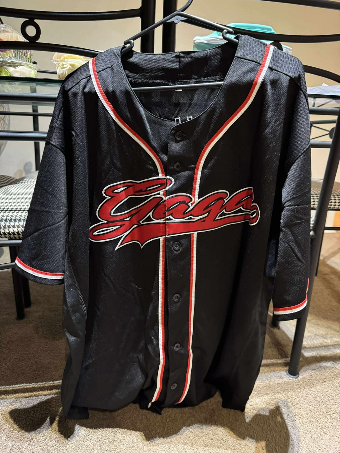 Customer photo review of Custom Black Red-White Classic Style Authentic Baseball Jersey
