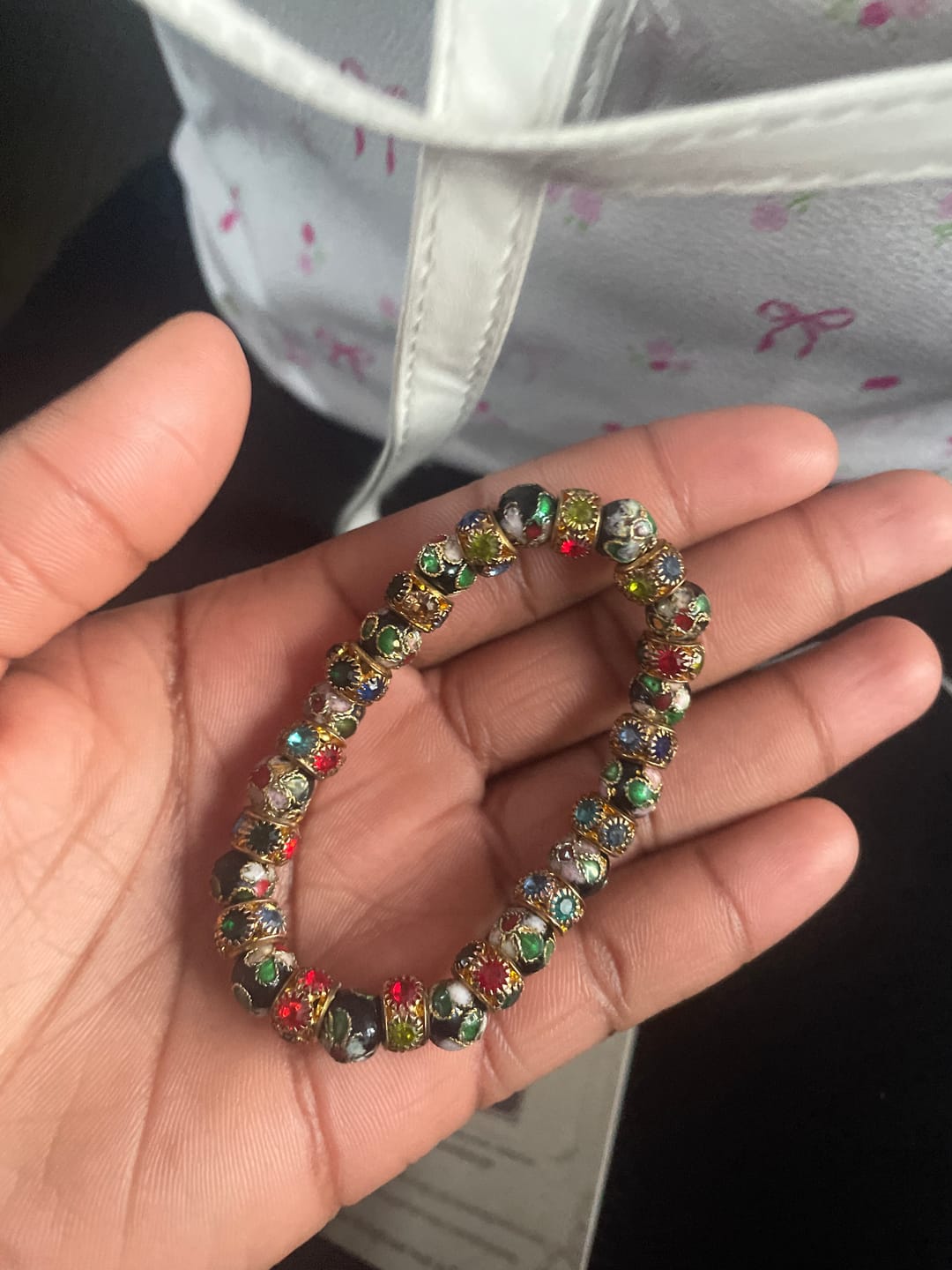 Customer photo review of Christianartworkshop Handcrafted Cloisonné Beads Timeless Faith Bracelet: A Testament of Christ's Presence