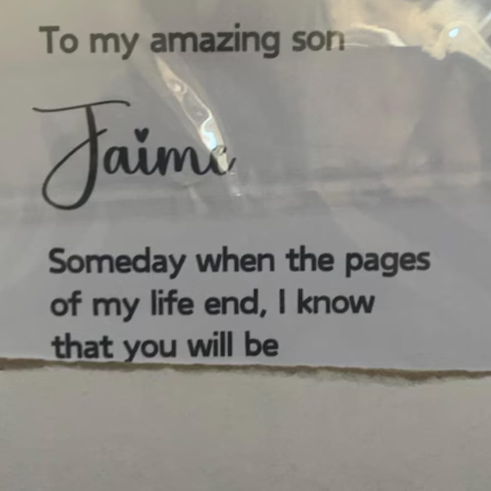 Customer photo review of Son Greeting Card: The Most Beautiful Chapter