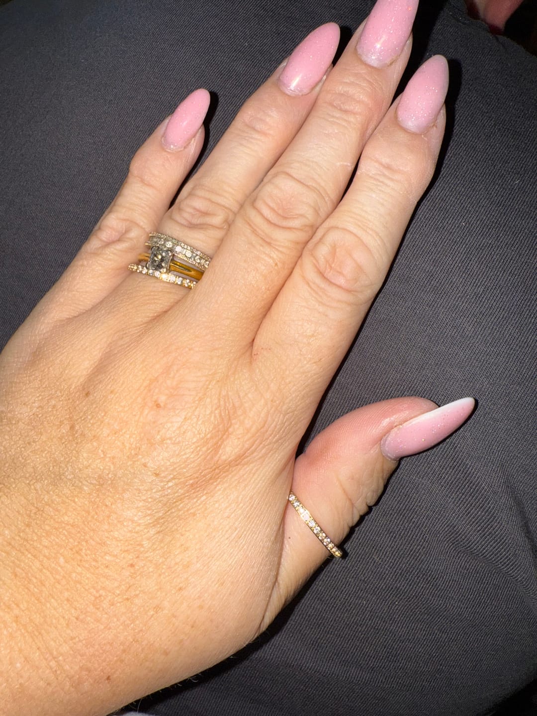 Customer photo review of Gold 2mm Full Glitz Ring