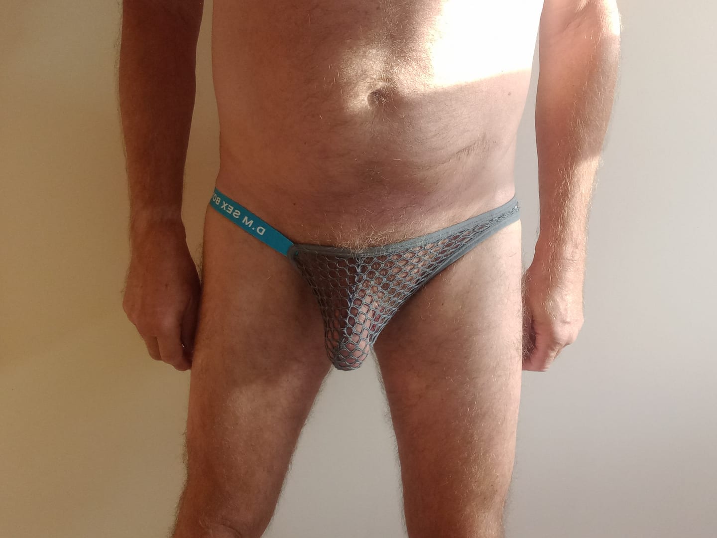 Customer photo review of 2 Pack Men's U-Pouch Sheer Mesh Briefs
