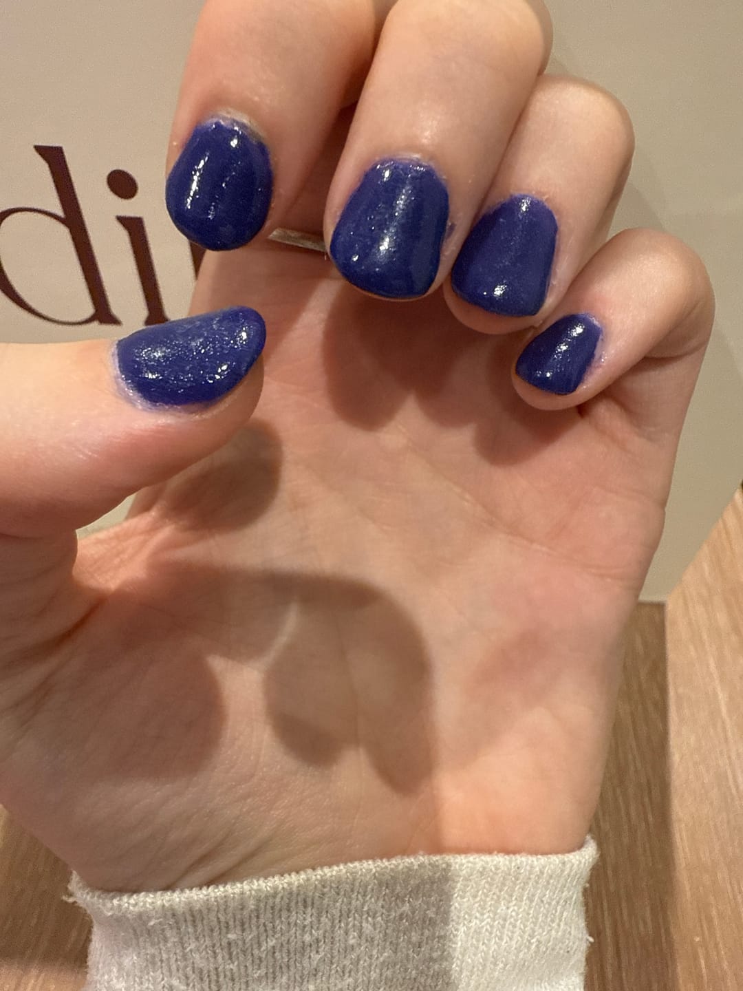 Customer photo review of Sapphire Blue Dipping Powder