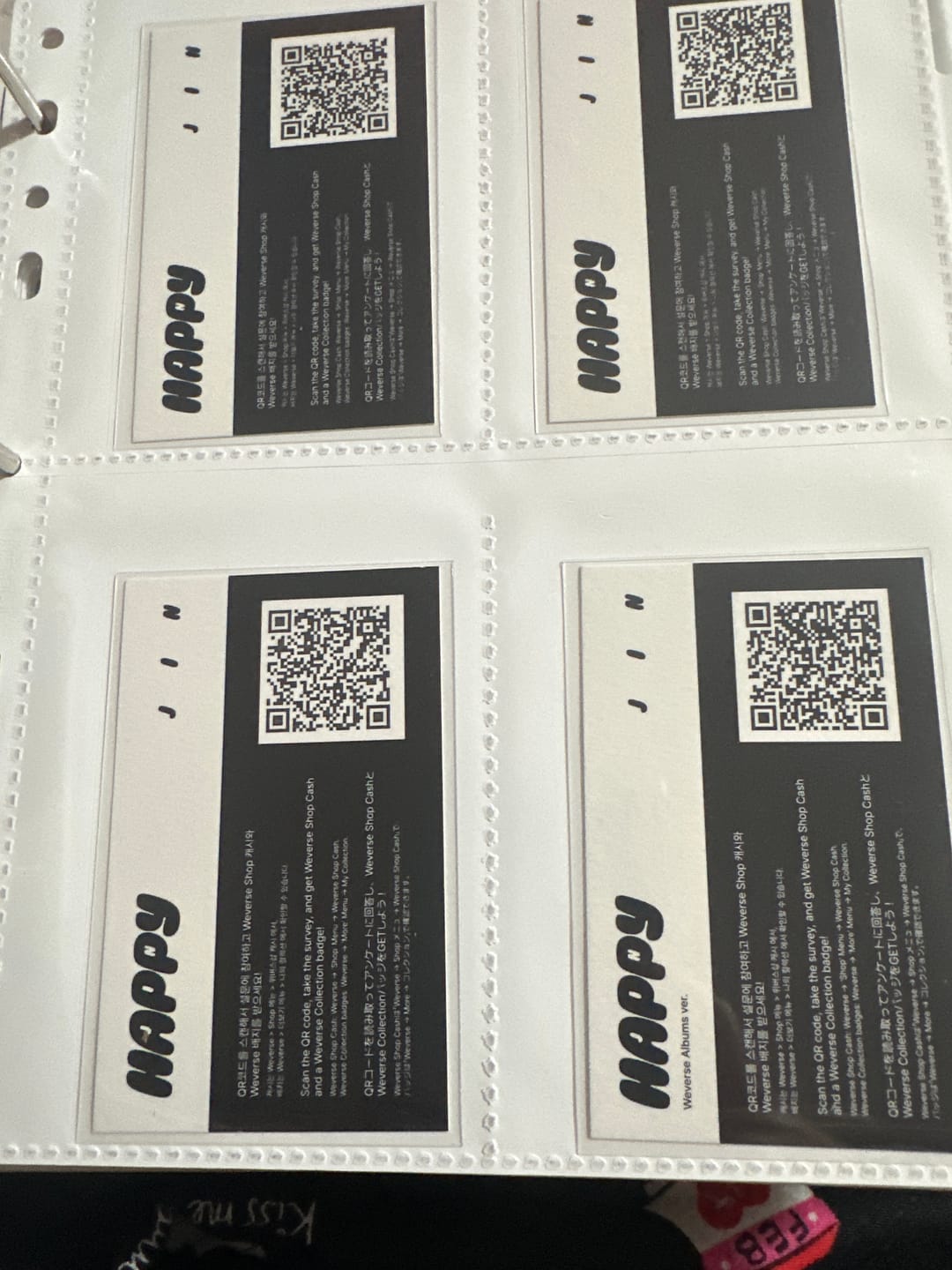 Customer photo review of Custom A5 4-Pocket Pages - Double Sleeve - Clear