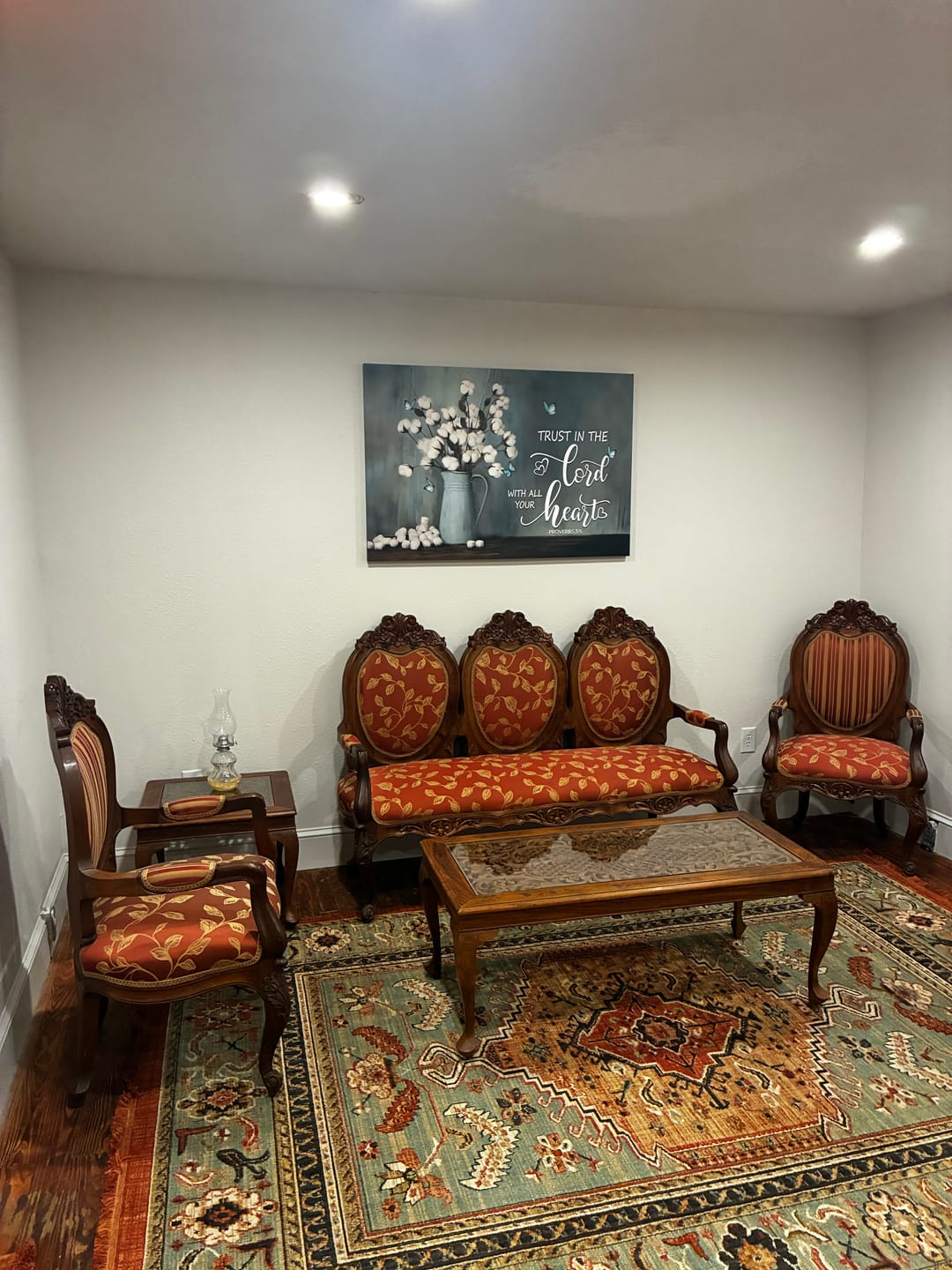 Customer photo review of Trust in the Lord With All Your Heart, Cotton Flowers in Vase, Wall Art Canvas