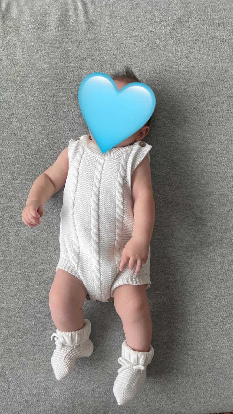 Customer photo review of Luna + Luca Organic Booties - White