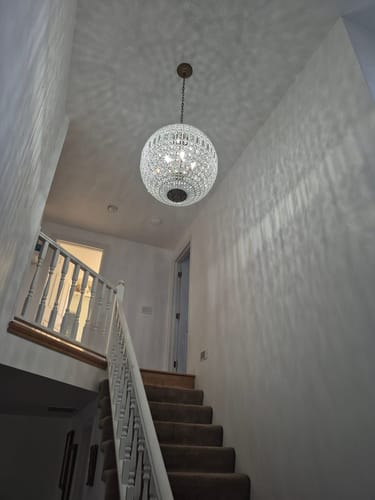 Customer photo review of French Modern Crystal Orb Chandelier