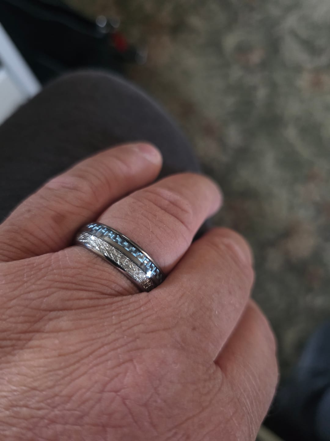 Customer photo review of The Steely Blue 8mm Wonder Ring