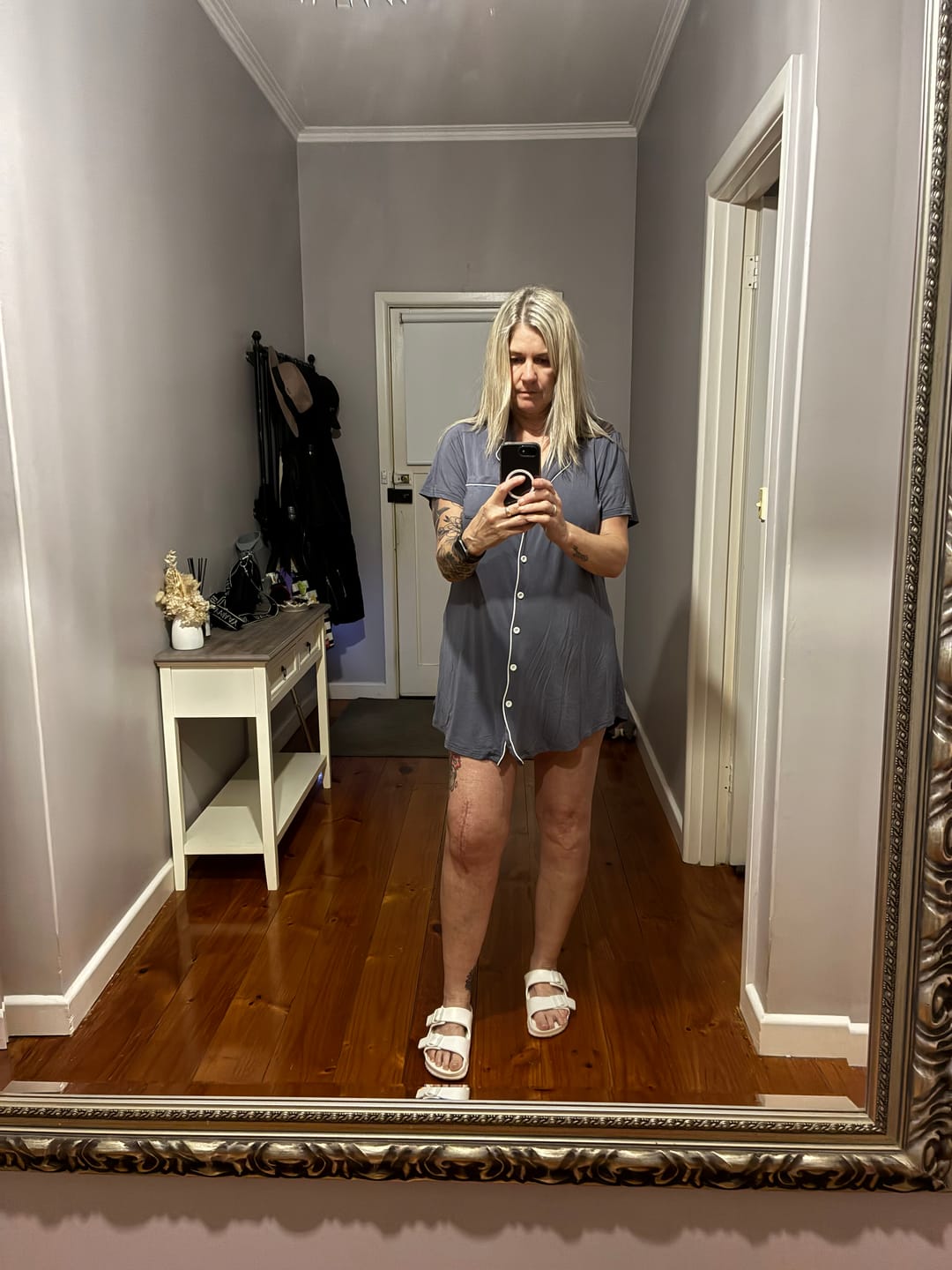 Customer photo review of Short Sleeve Nightie - Grey