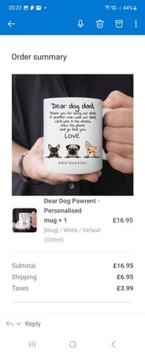 Customer photo review of Personalised Mug With Dog or Cat - Dear Pet Parent