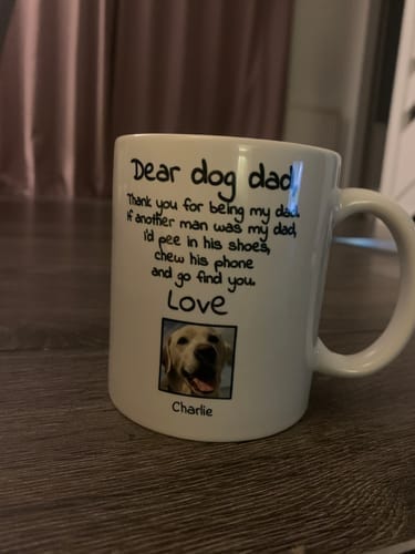 Customer photo review of Personalised Mug With Dog or Cat - Dear Pet Parent