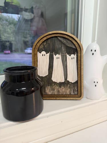 Customer photo review of Arch Top Ghost Laundry Framed Art   : 6x8"
