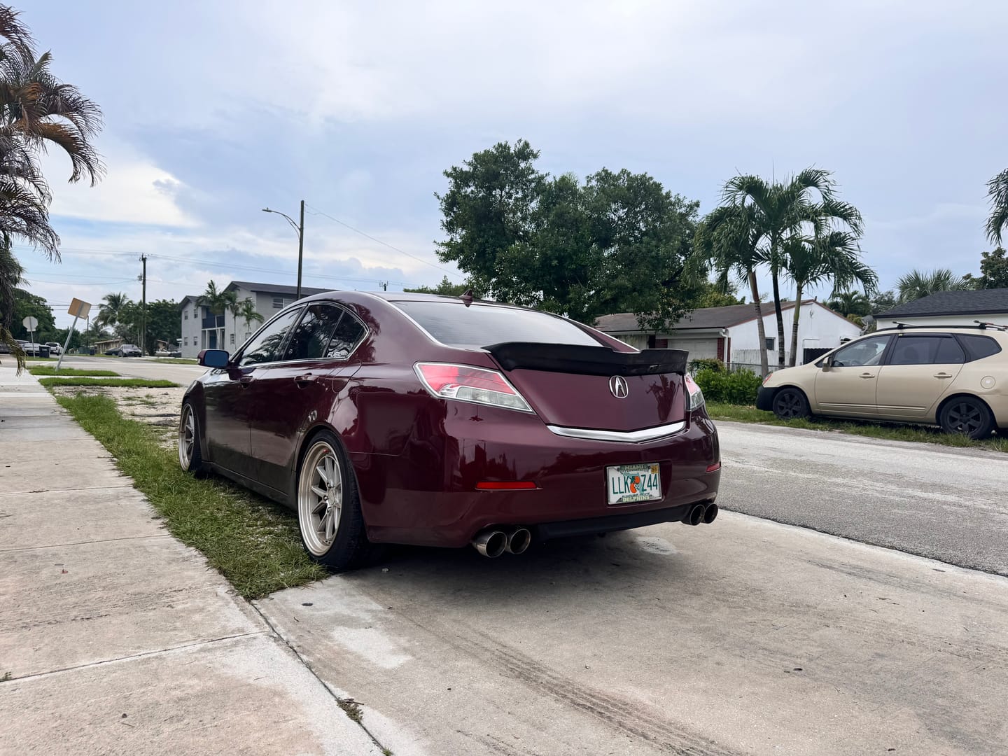 Customer photo review of 2009-2014 acura TL carbon fiber trunk spoiler.