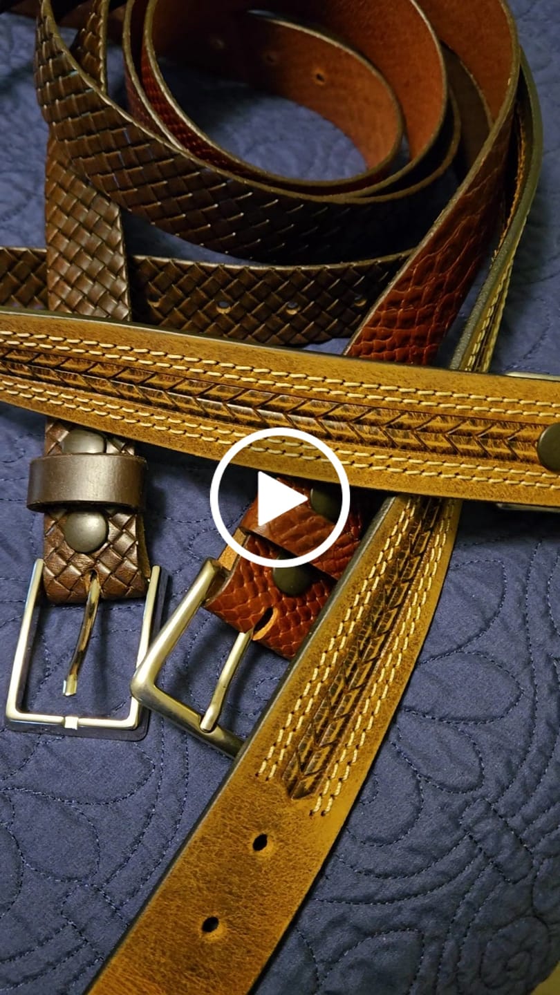 Customer video review of Snake Skin Embossed 100 % Real Leather Belt Made in Canada