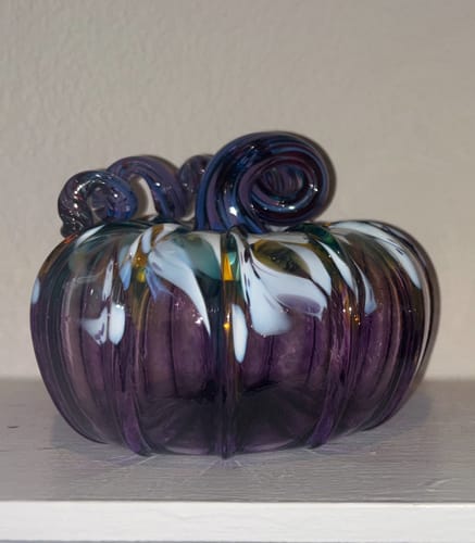Customer photo review of “Purple Potion” Amber Teal White mix fade to Violet with Pink, Violet, Lt Blue Stem