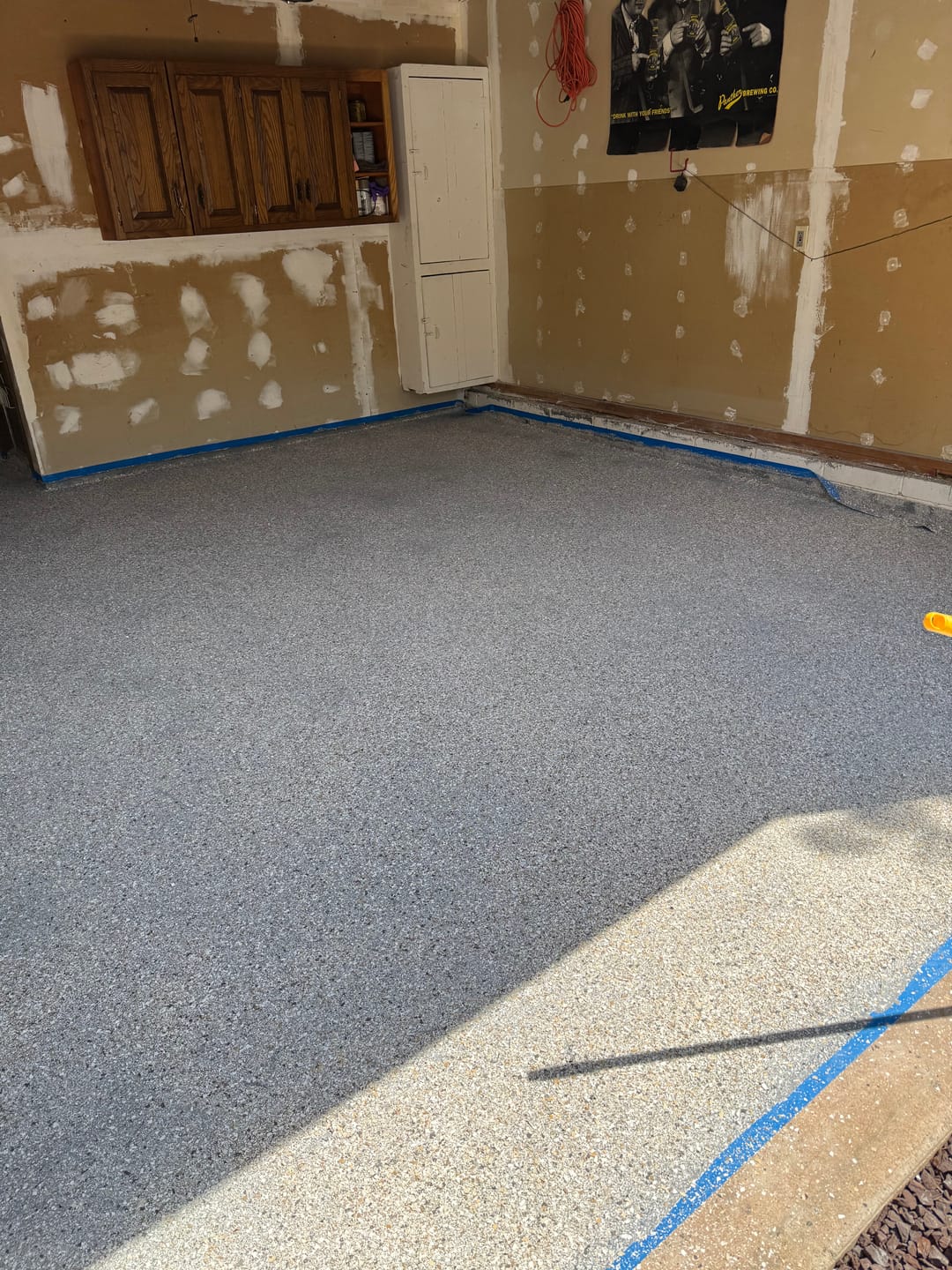 Customer photo review of Epoxy Floor Flakes - Hybrid Stone Collection