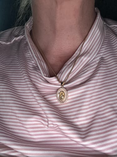 Customer photo review of Holy Mother Mary Necklace
