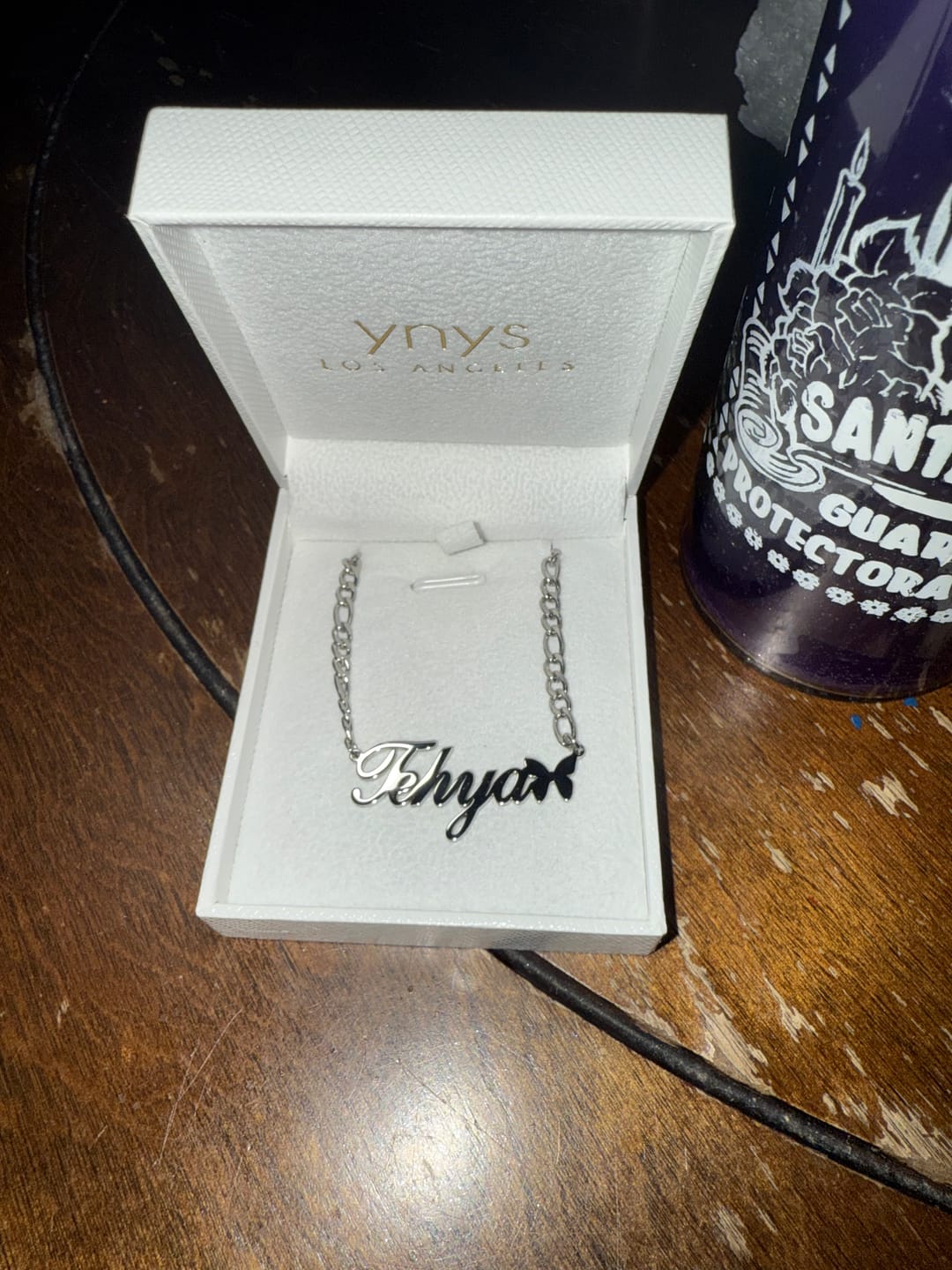 Customer photo review of Butterfly Name Necklace