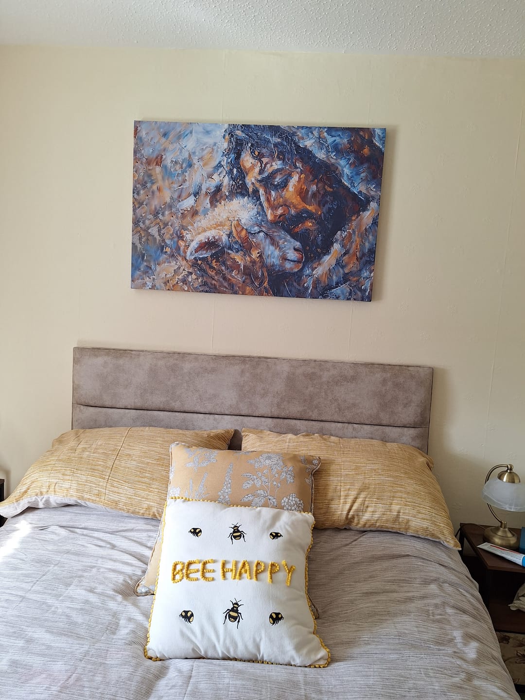 Customer photo review of Abstract Painting of Jesus and Lost Lamb Wall Art Canvas