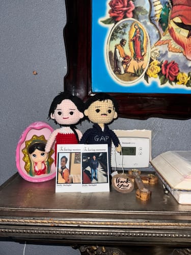 Customer photo review of Dolly® Personalized Crochet Doll with Photo Card