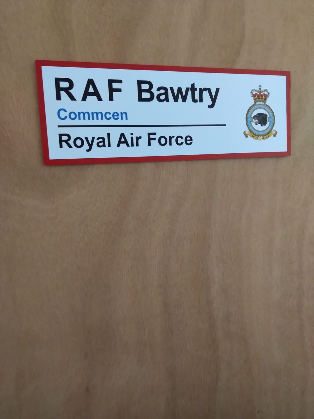 Customer photo review of RAF Station Wall Sign