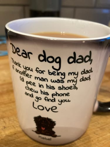 Customer photo review of Personalised Mug With Dog or Cat - Dear Pet Parent