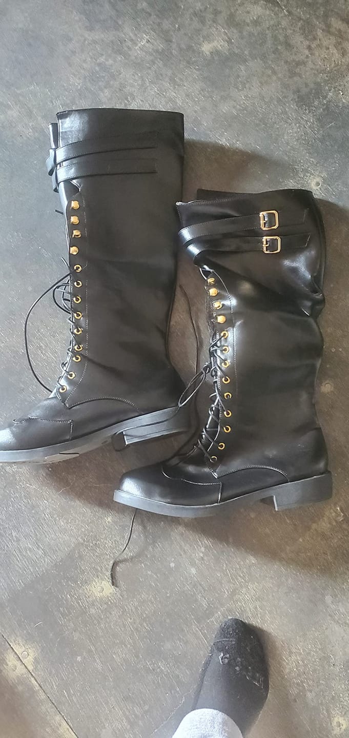 Customer photo review of WorldNorse Men's Mid Calf Gothic Flat Jazz Boots