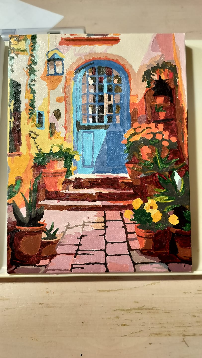 Customer photo review of 6 Mini Paintings - Colorful Doors Set