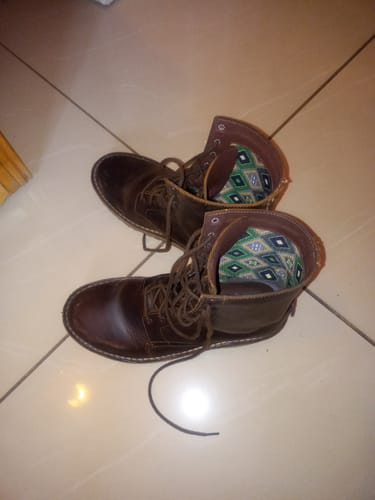 Customer photo review of The Veldskoen MoveMe Traveler Boot (Brown Leather with Gum Sole)