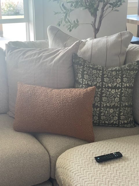 Customer photo review of Mini Tan Gingham  - 18" |  22" | 26"