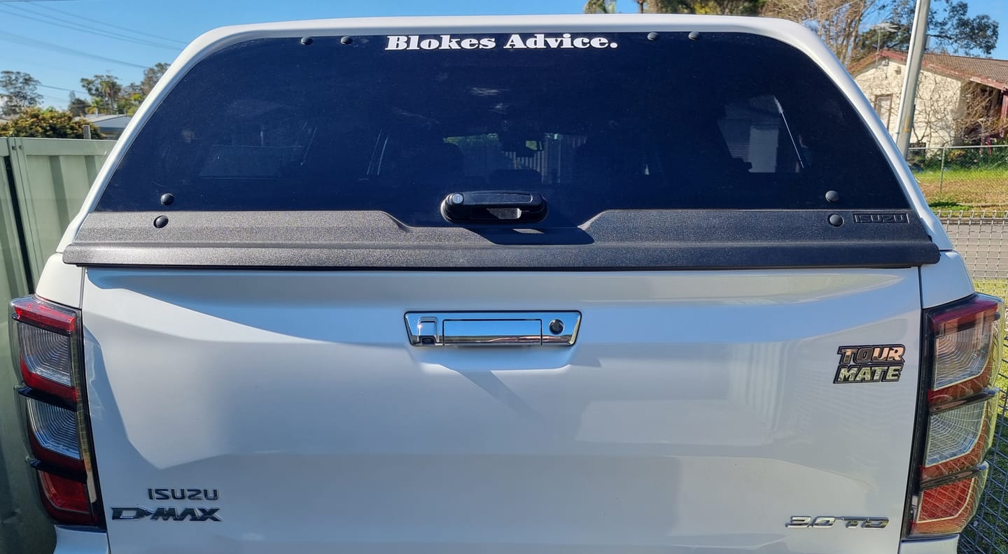 Customer photo review of Blokes Advice Sticker - White