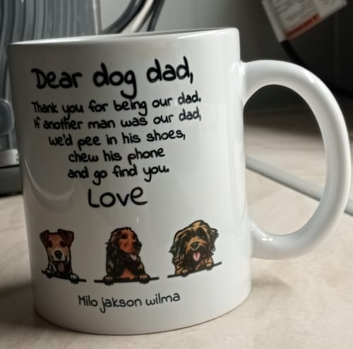 Customer photo review of Personalised Mug With Dog or Cat - Dear Pet Parent