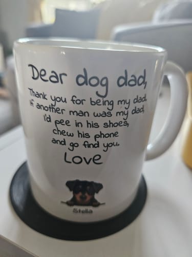 Customer photo review of Personalised Mug With Dog or Cat - Dear Pet Parent