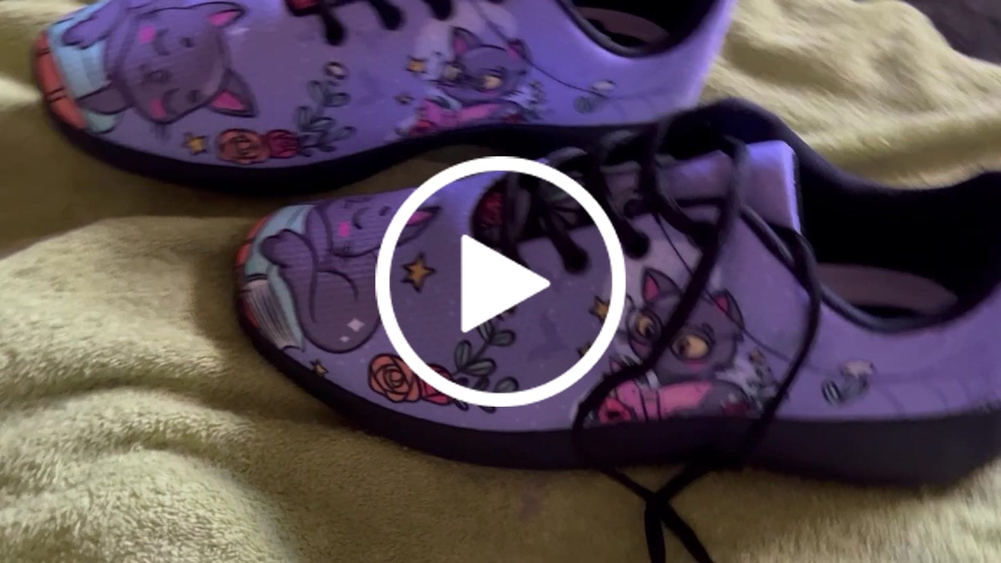 Customer video review of Spellbound Cat Sneakers