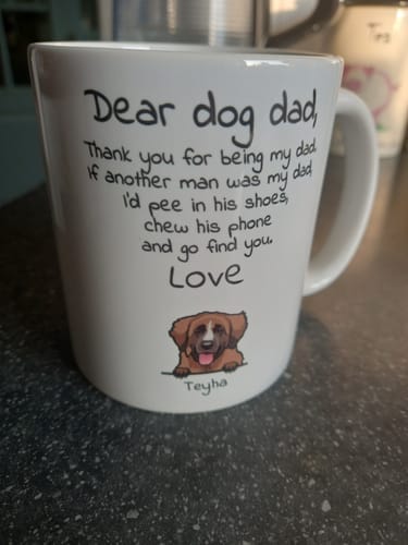 Customer photo review of Personalised Mug With Dog or Cat - Dear Pet Parent